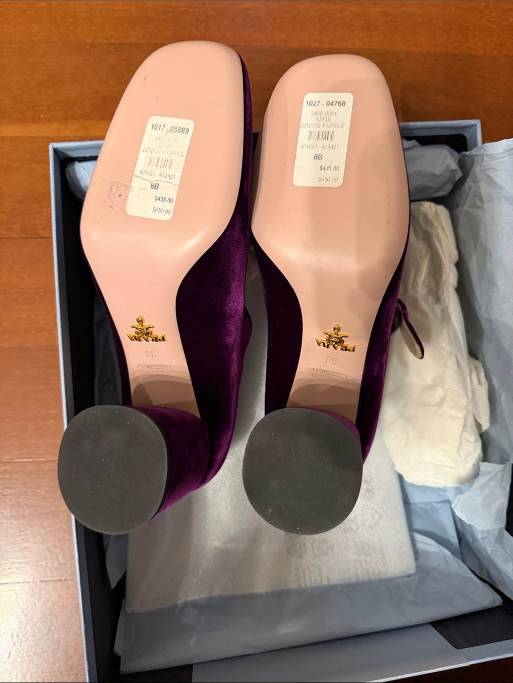 PRADA Purple Velvet Mary Jane Heels - Picture 3 of 5